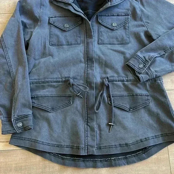 DG2 Diane Gilman Gray Utility Jacket Cotton Sz S - Picture 4 of 7